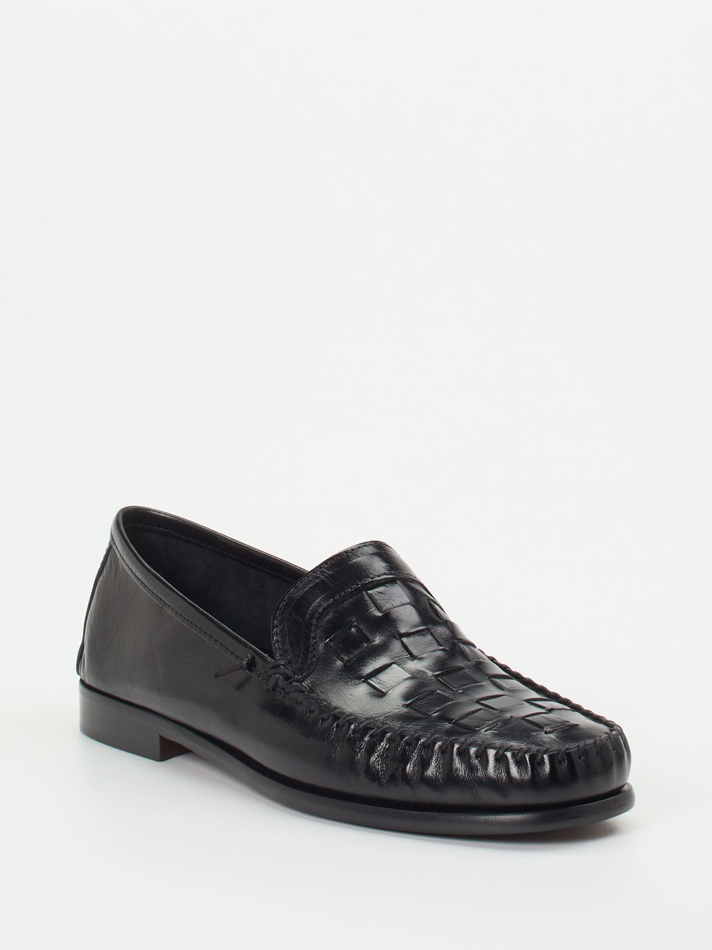 Andrea Puccini – Slipper aus Flechtleder schwarz