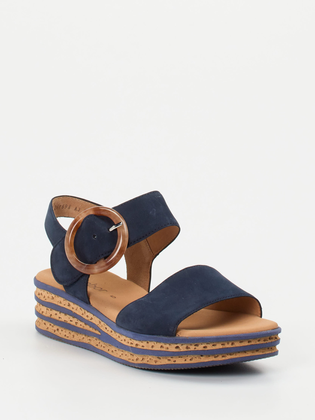 Gabor – Plateau-Sandale aus Nubukleder Dunkelblau