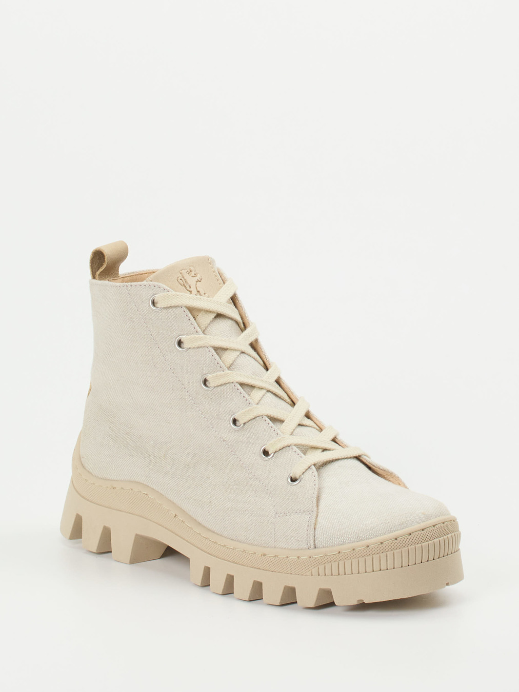 Werner – Schnürboots aus Textil in Beige