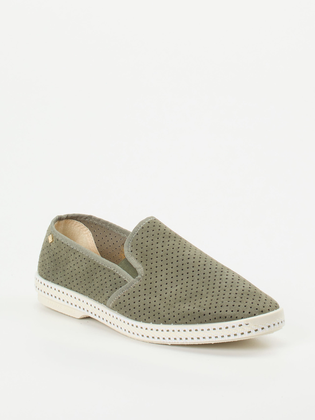 Rivieras – Slip-On aus Veloursleder olivgrün
