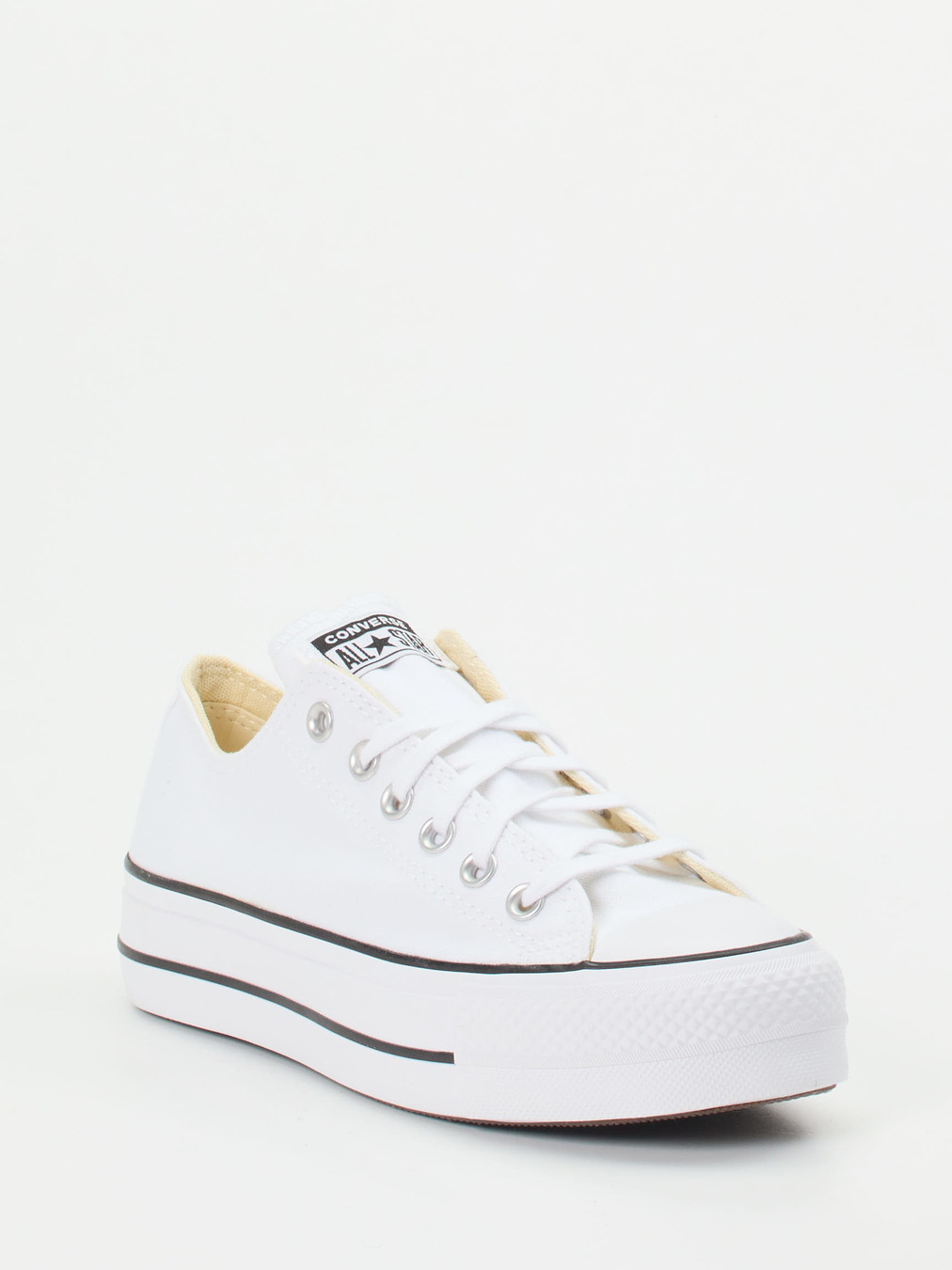 Converse – Plateau-Sneaker aus Textil in Weiß