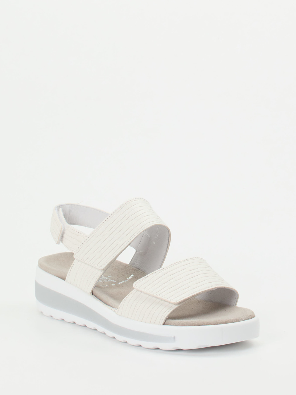 Semler – Sandale aus geprägtem Leder weiß