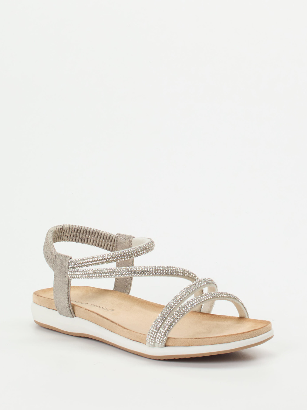 Andrea Puccini – Riemchensandalen aus Metallicleder silber