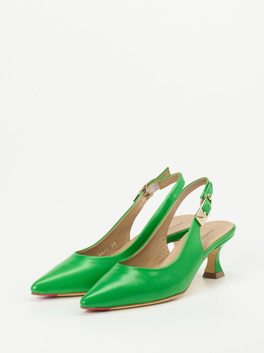 Konstantin Starke – Slingback-Pumps aus Lammleder grün