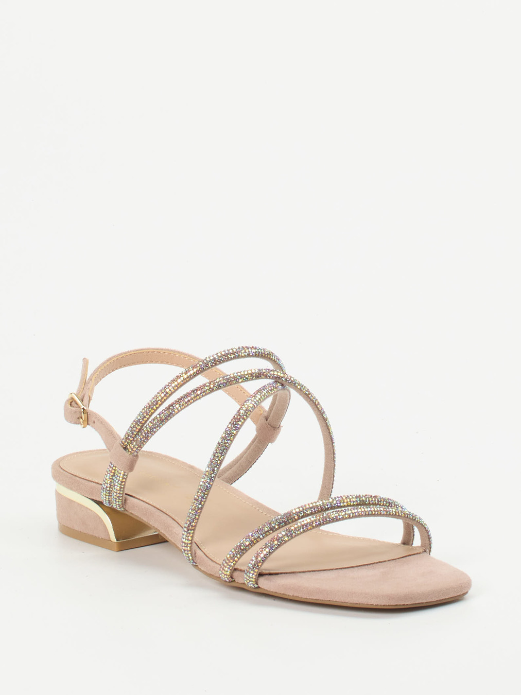 Andrea Puccini – Riemchensandale aus Metallicleder Rosé