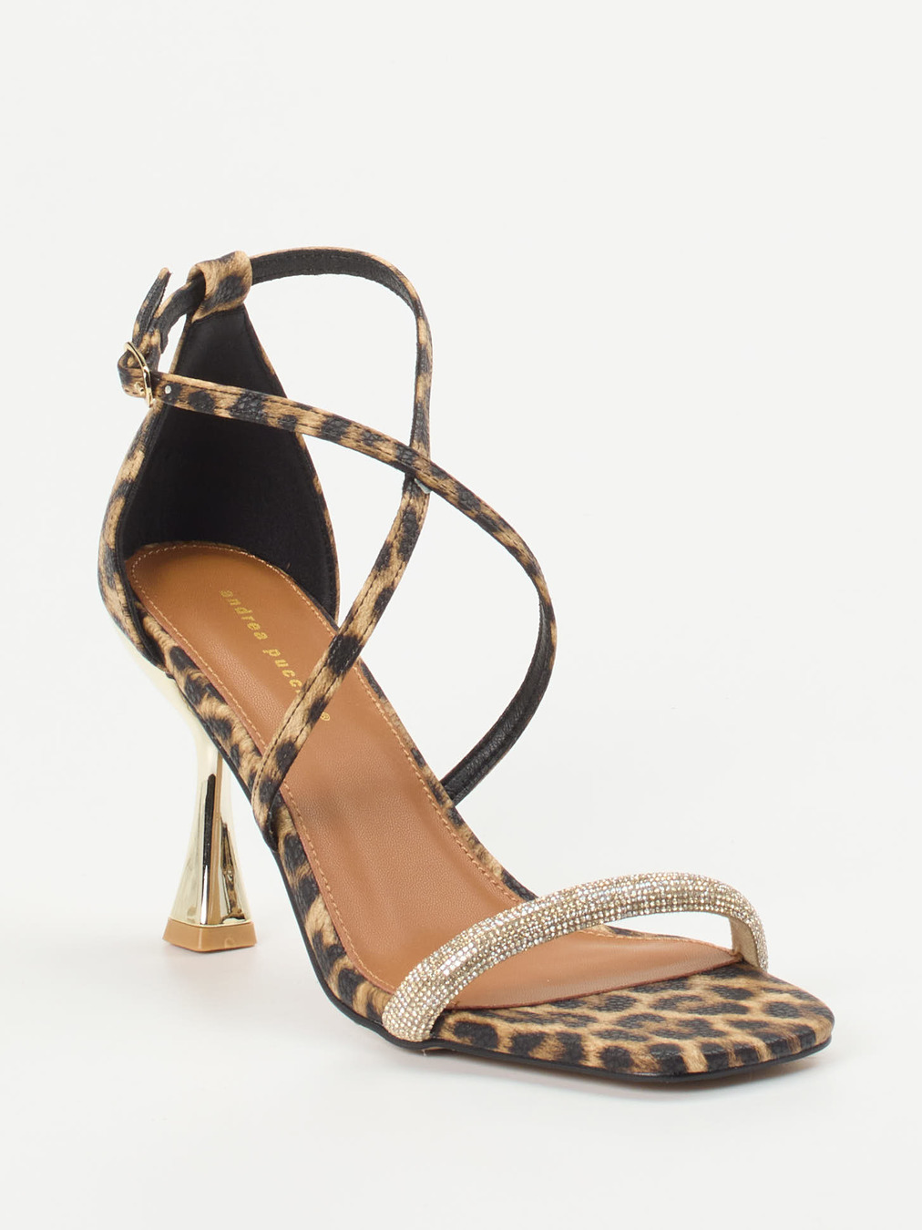 Andrea Puccini – Riemchensandalette aus Leder Leoprint