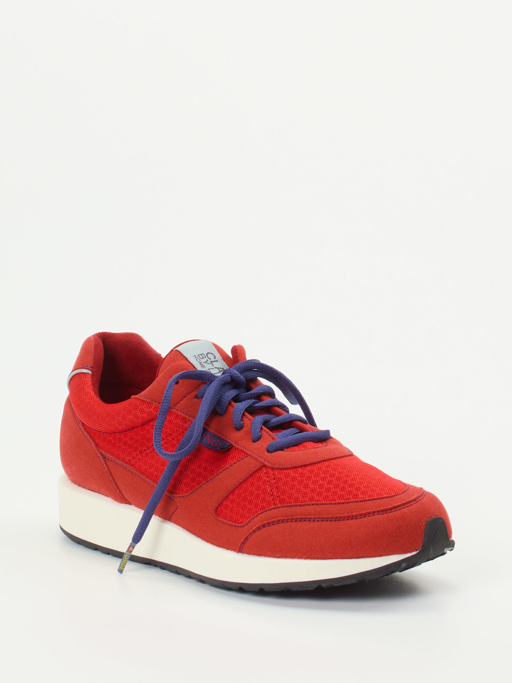 Lunge – Retro-Sneaker aus Mesh und Veloursleder rot