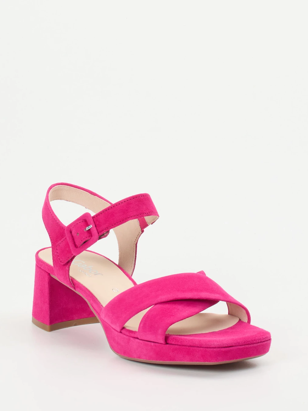 Gabor Comfort – Sandale aus Veloursleder Pink