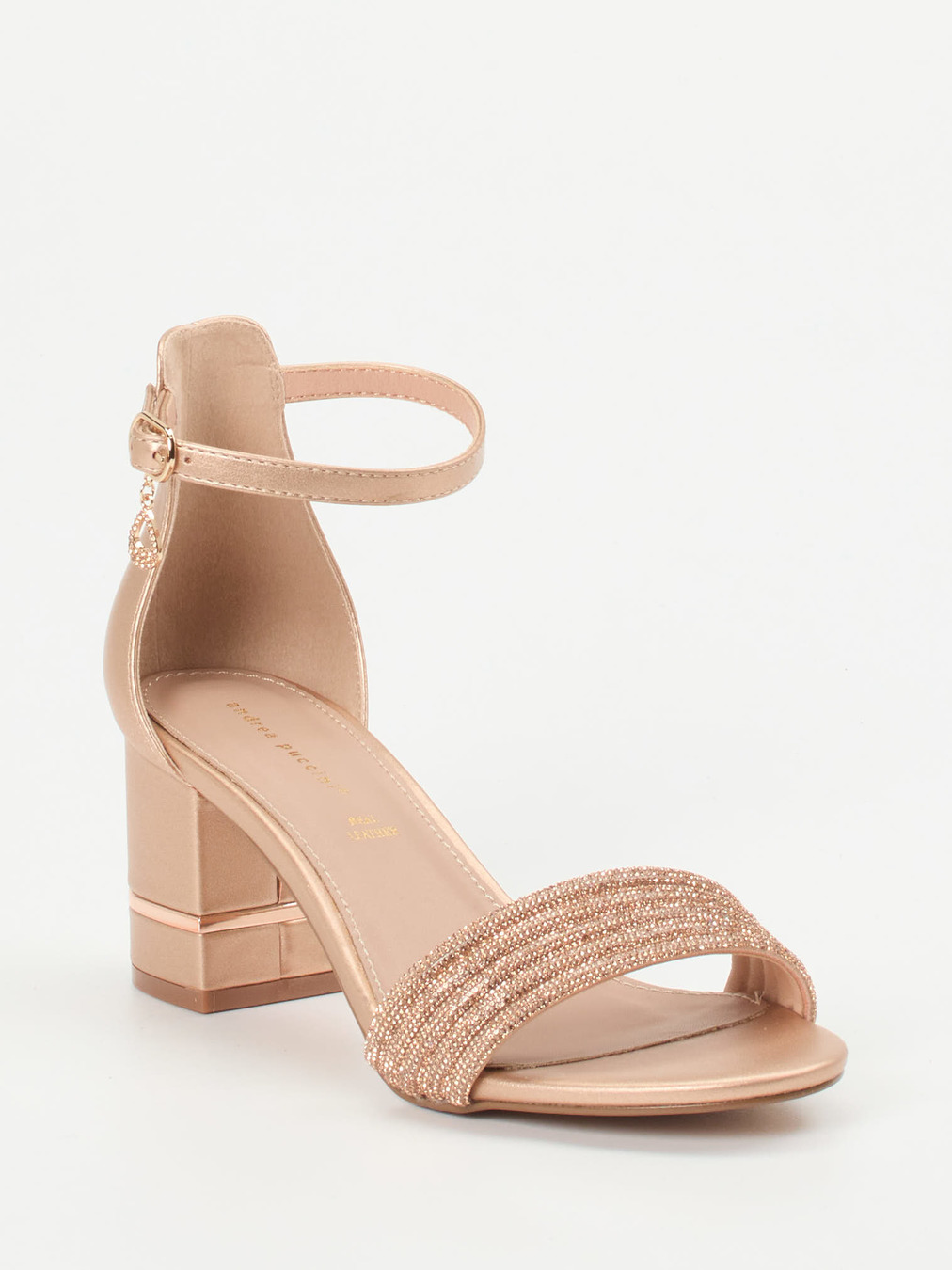 Andrea Puccini – Sandaletten aus Metallicleder Roségold