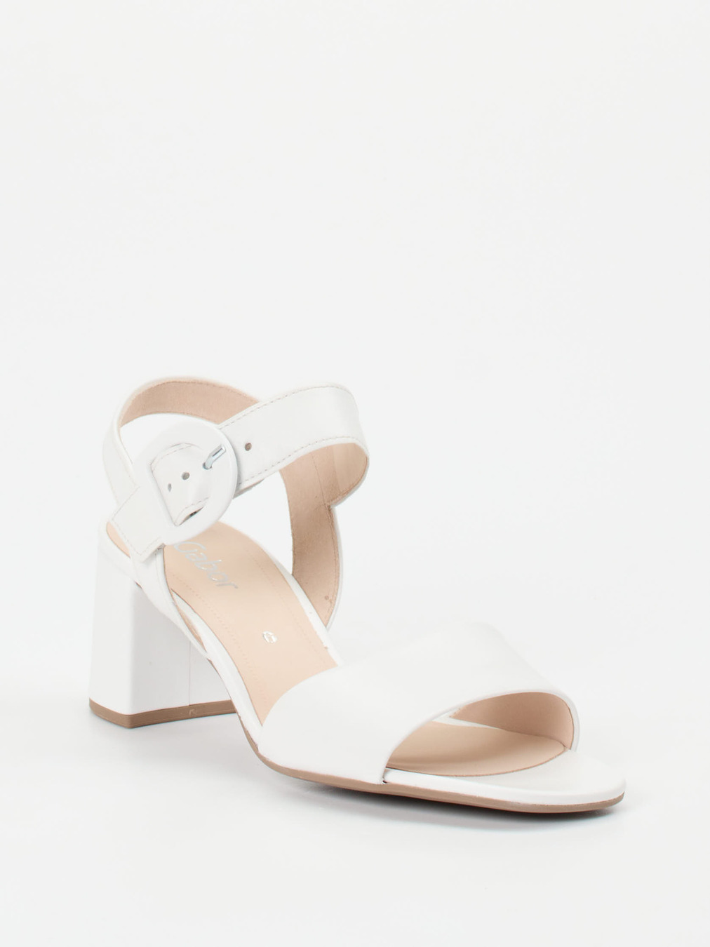 Gabor – Sandalen aus Lammleder weiß glänzend