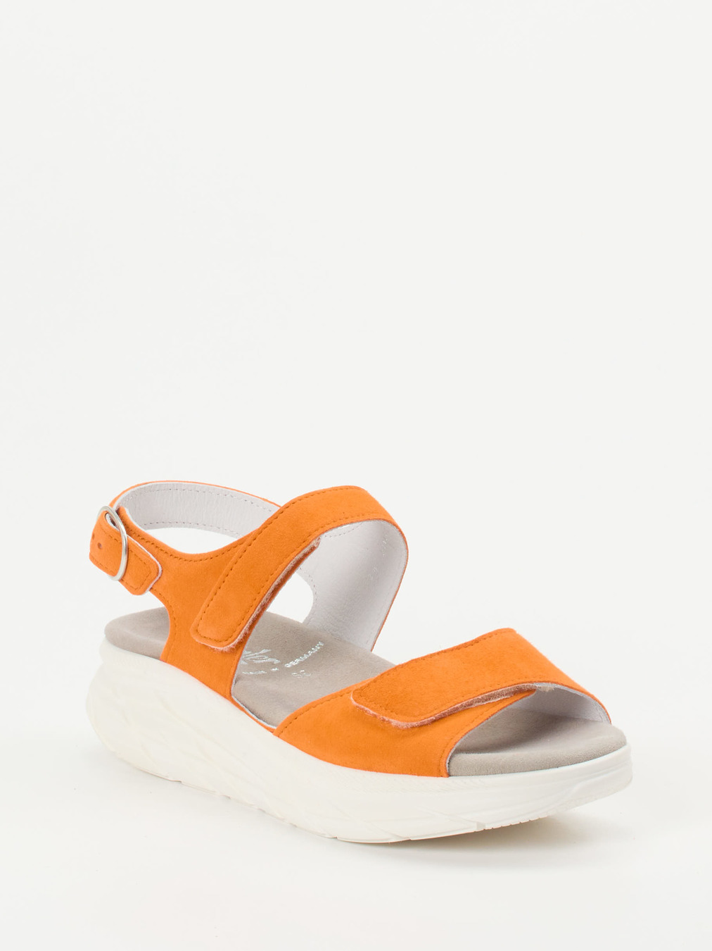 Semler – Komfortsandale aus Veloursleder orange