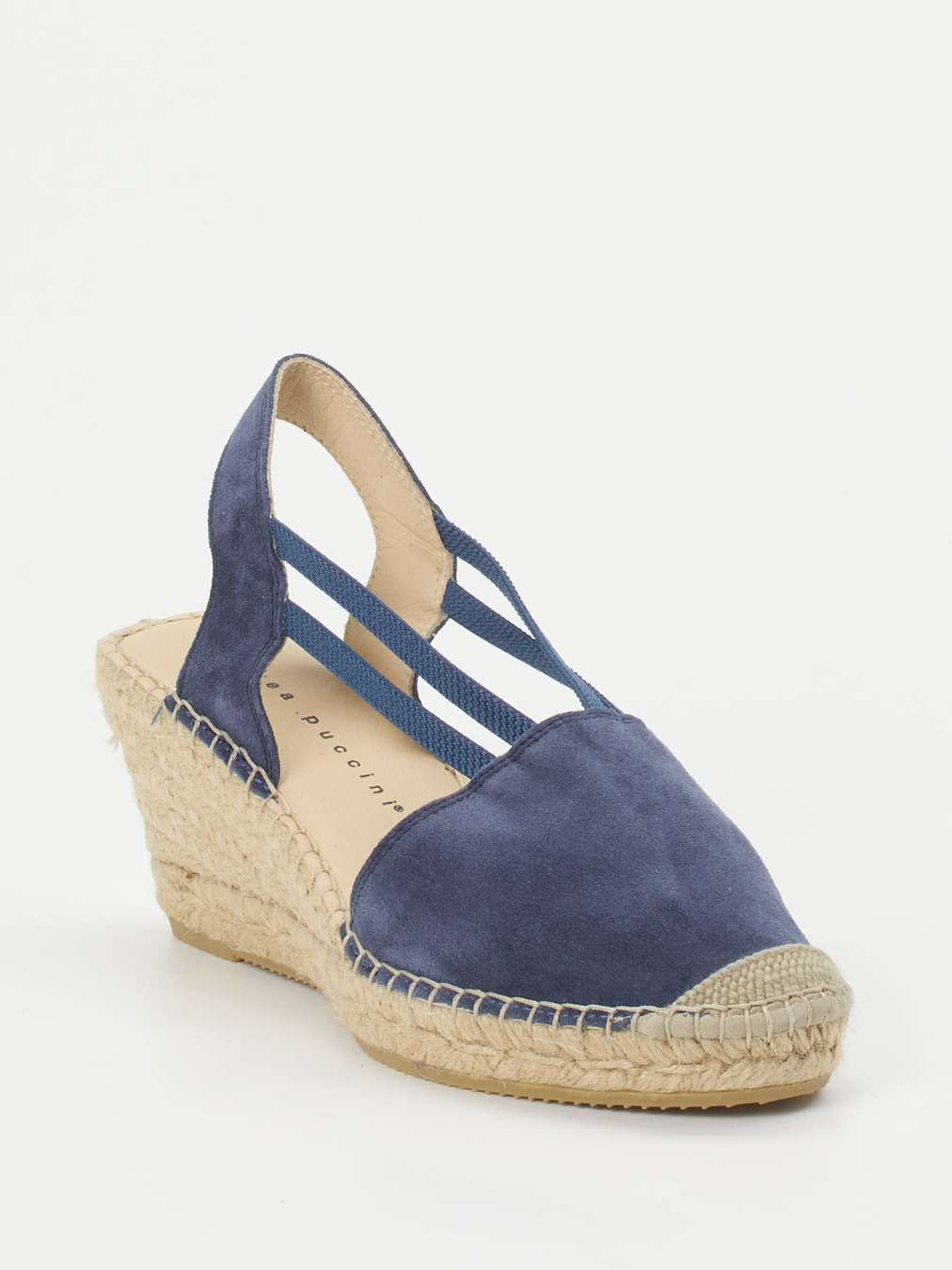 Andrea Puccini – Sandaletten aus Veloursleder Dunkelblau