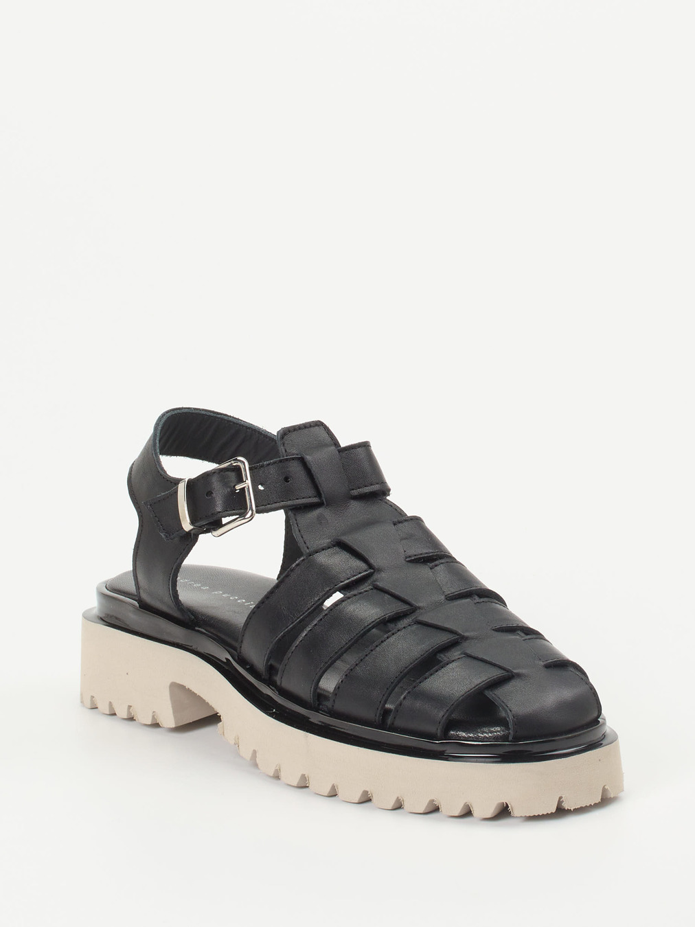 Andrea Puccini – Fisherman-Sandalen aus Lammleder Schwarz