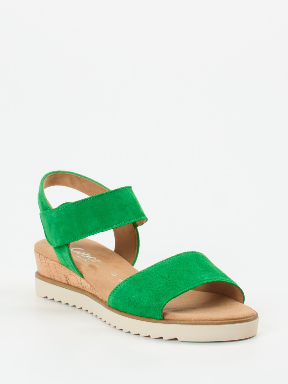Gabor Comfort – Komfortsandale aus Veloursleder grün
