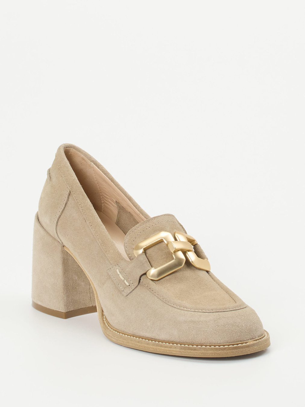 Maripé – Pumps aus Veloursleder in Beigebraun