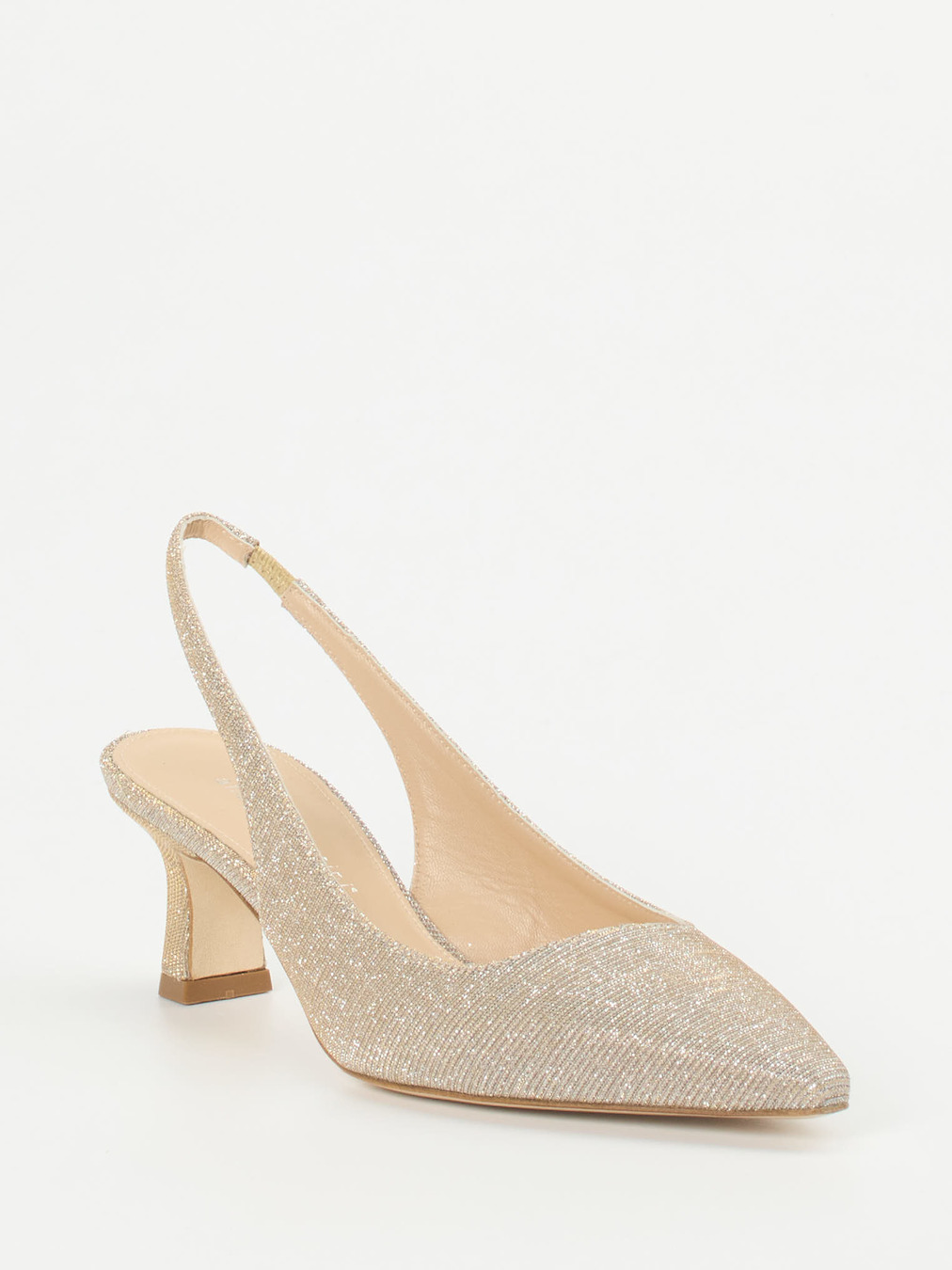 Andrea Puccini – Slingpumps aus Metallicleder champagner