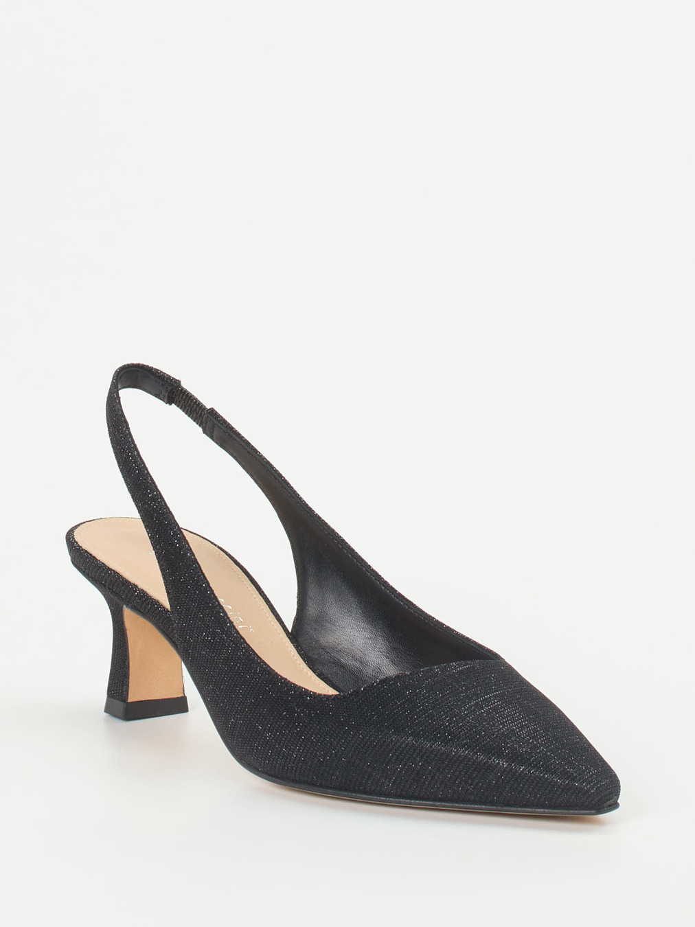 Andrea Puccini – Slingback-Pumps aus Metallicleder schwarz