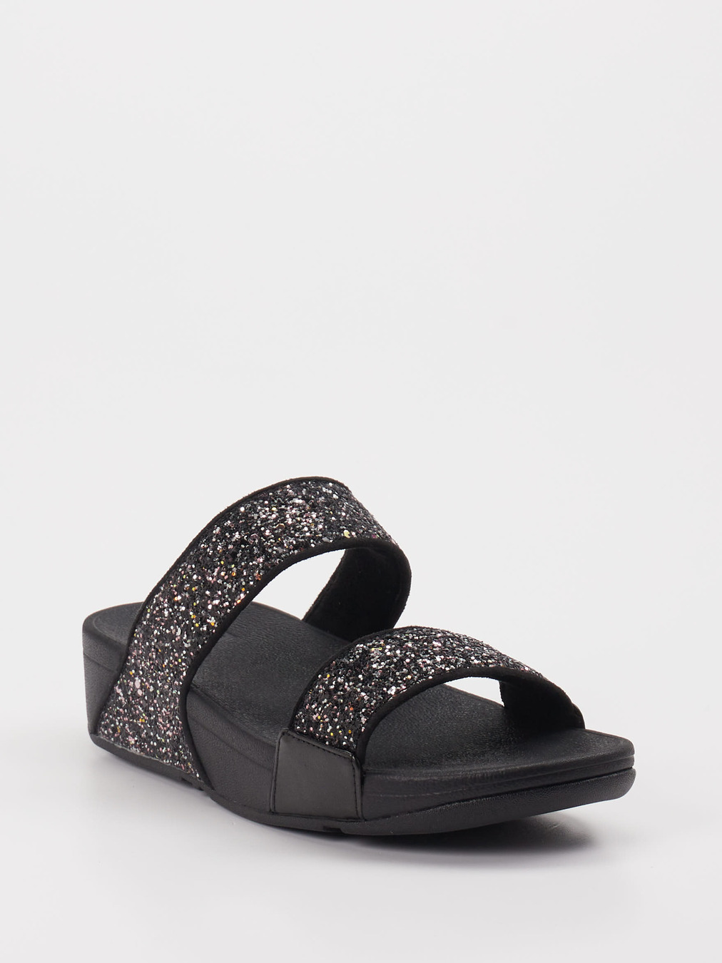 FitFlop – Komfort-Pantoletten aus Textil schwarz