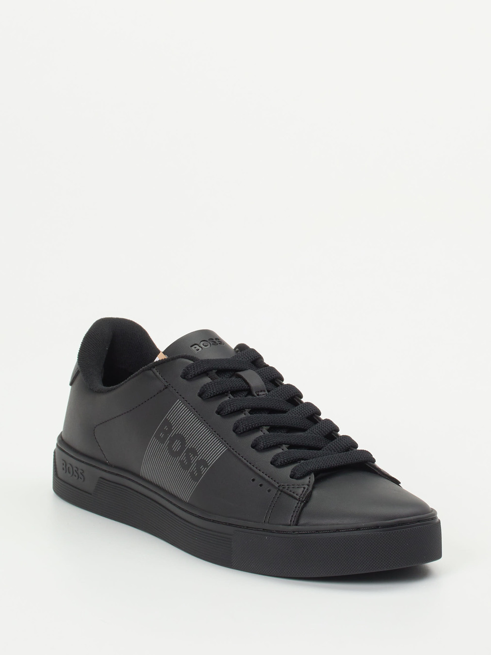 Boss – Sneaker aus Kalbleder schwarz