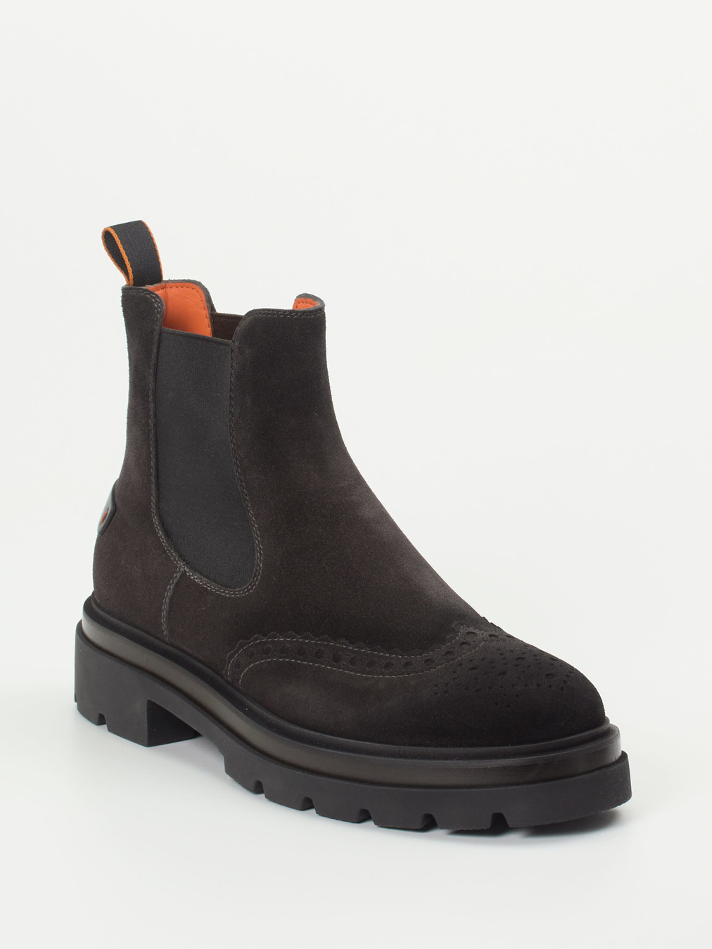 Santoni – Chelsea Boots aus Veloursleder dunkelgrau