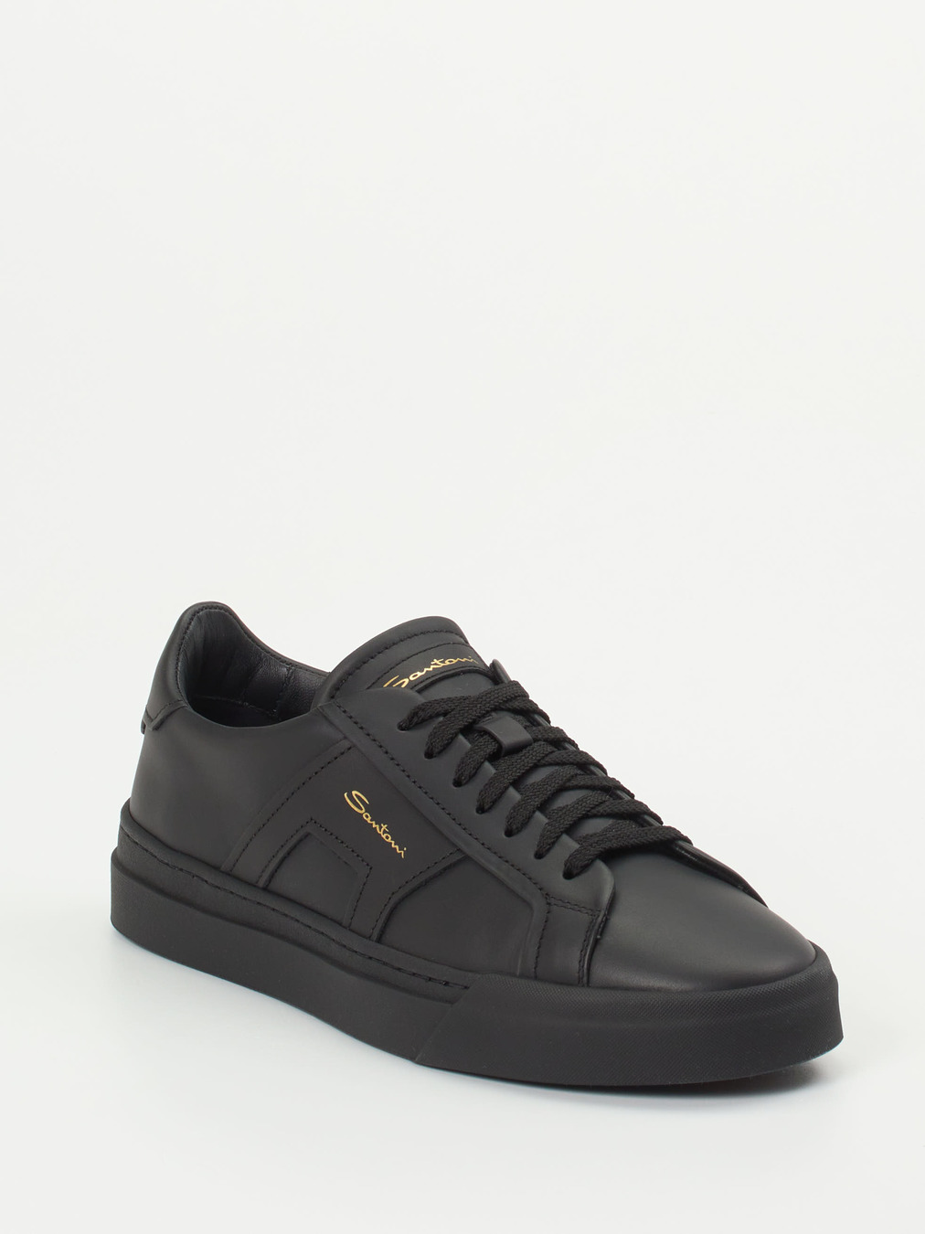 Santoni – Sneaker aus Kalbleder in Schwarz