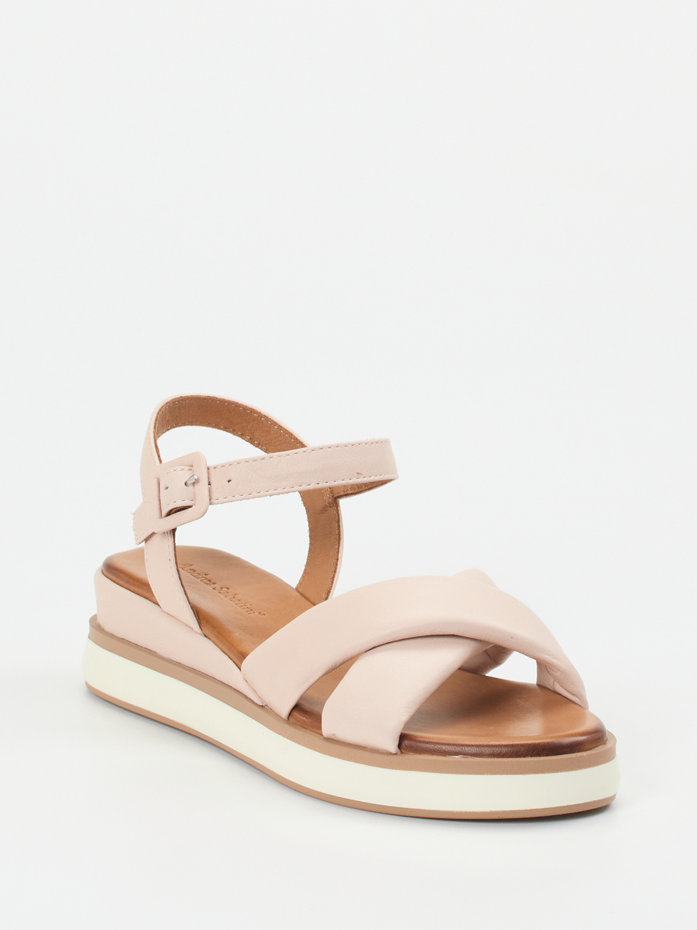 Andrea Sabatini – Keilsandalette aus Kalbleder rosé