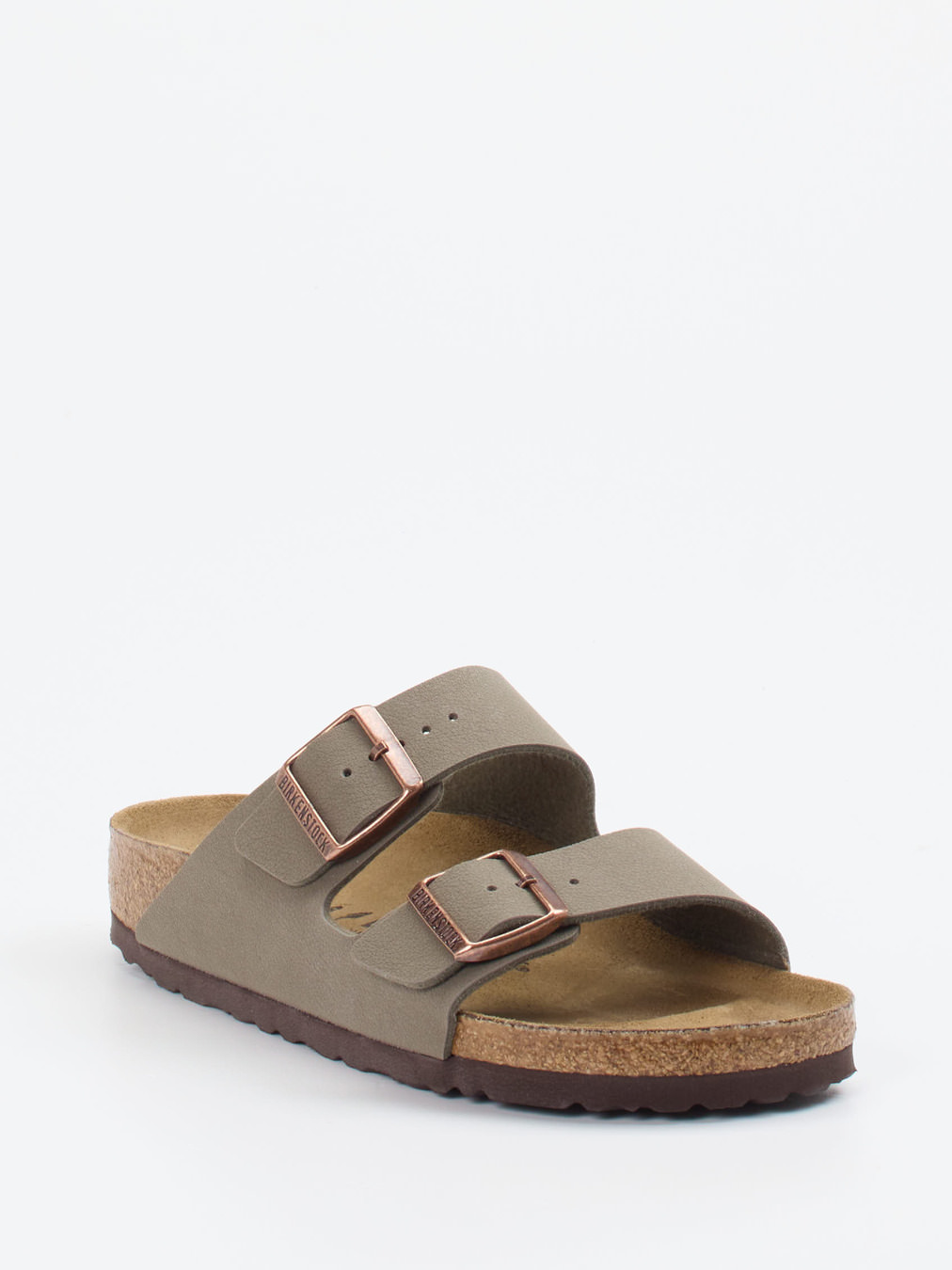 Birkenstock – Zweiriemer-Sandale aus Synthetik Olivgrau