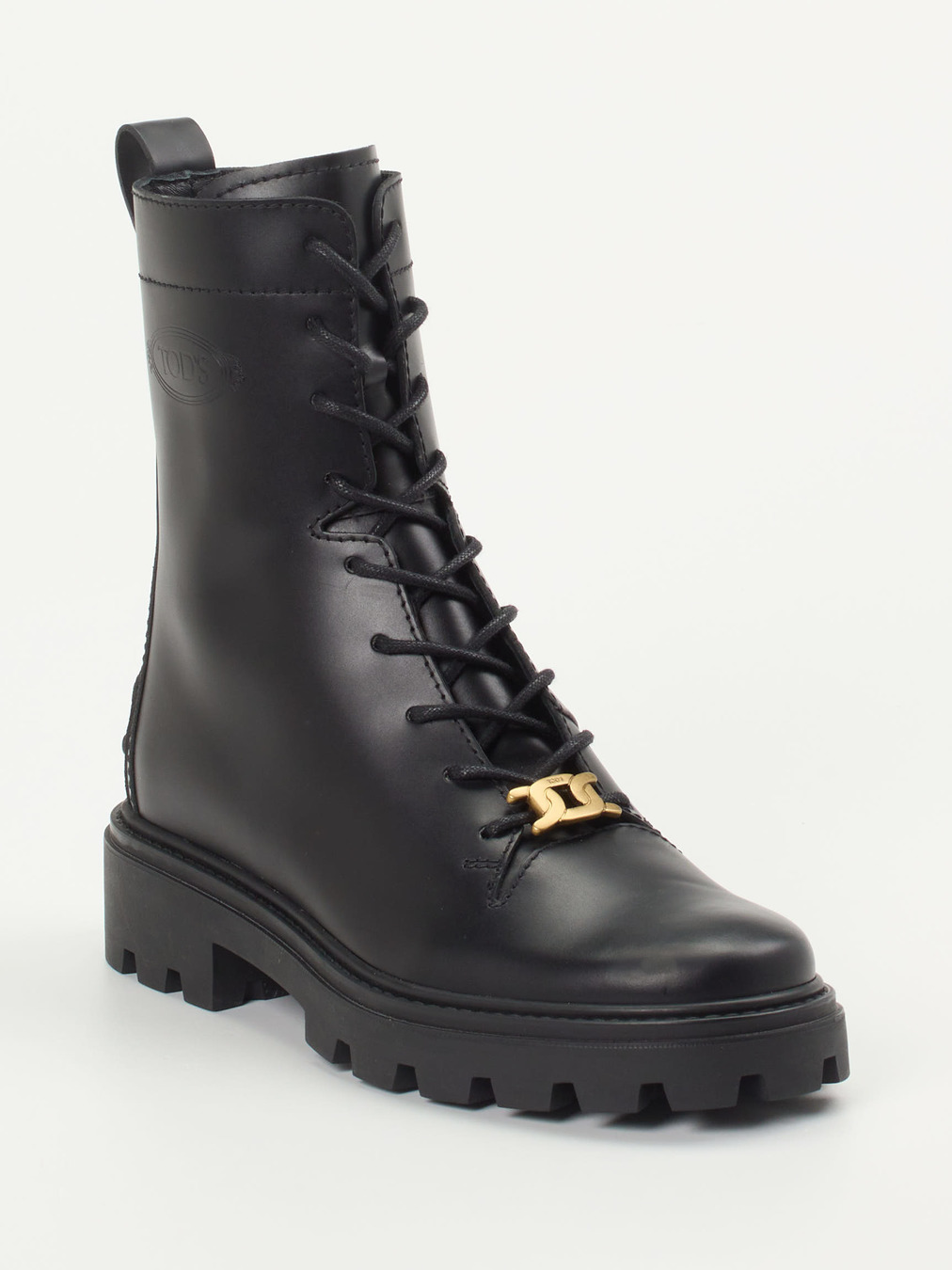 Tod's – Schnür-Boots aus Kalbleder Schwarz