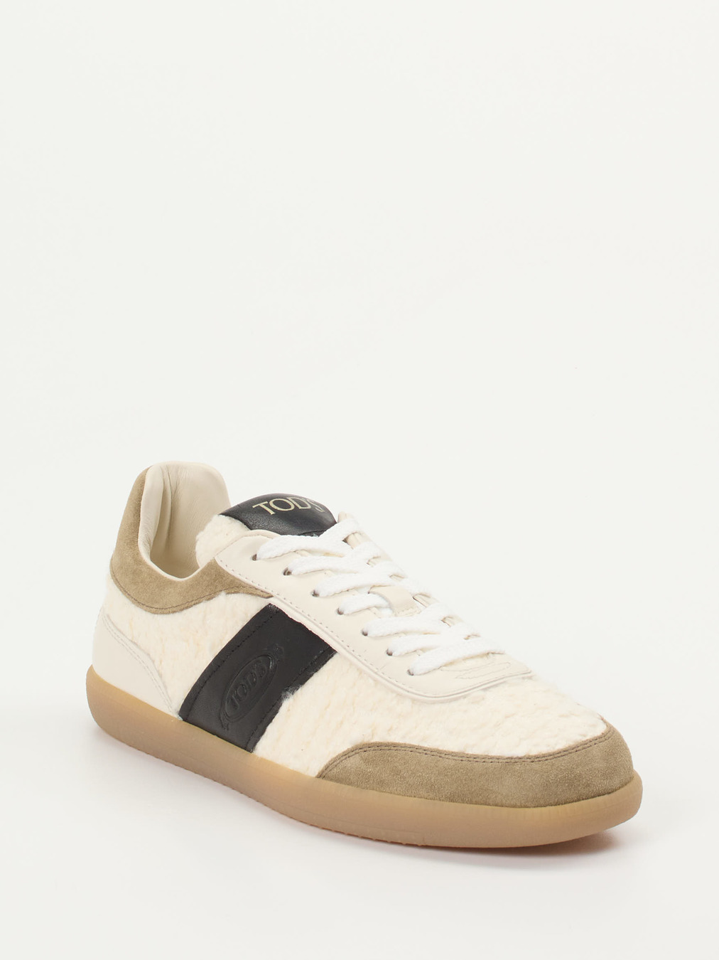 Tod's – Low-Top-Sneaker aus Veloursleder und Teddytextil