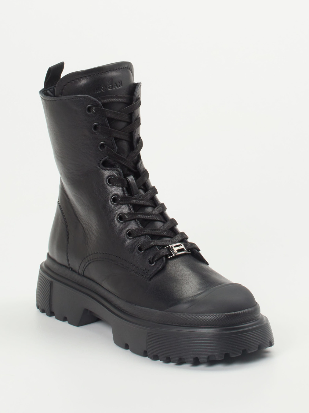 Hogan – Schnürboots aus Kalbleder Schwarz