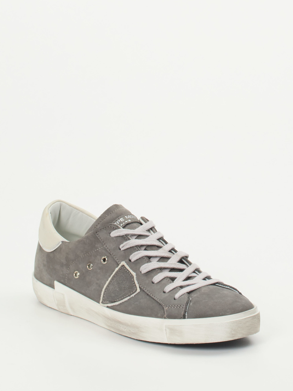 Philippe Model – Sneaker aus Nubukleder grau