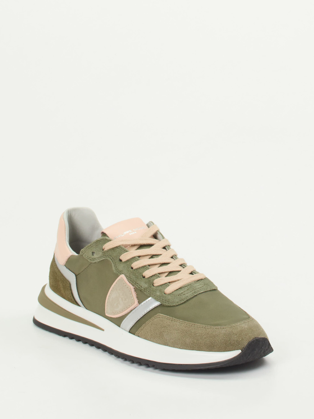 Philippe Model – Retro-Sneaker aus Veloursleder Olivgrün