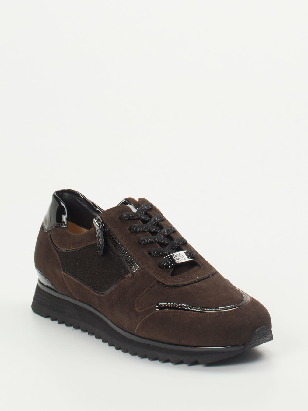 Hassia – Sneaker aus Veloursleder in Dunkelbraun