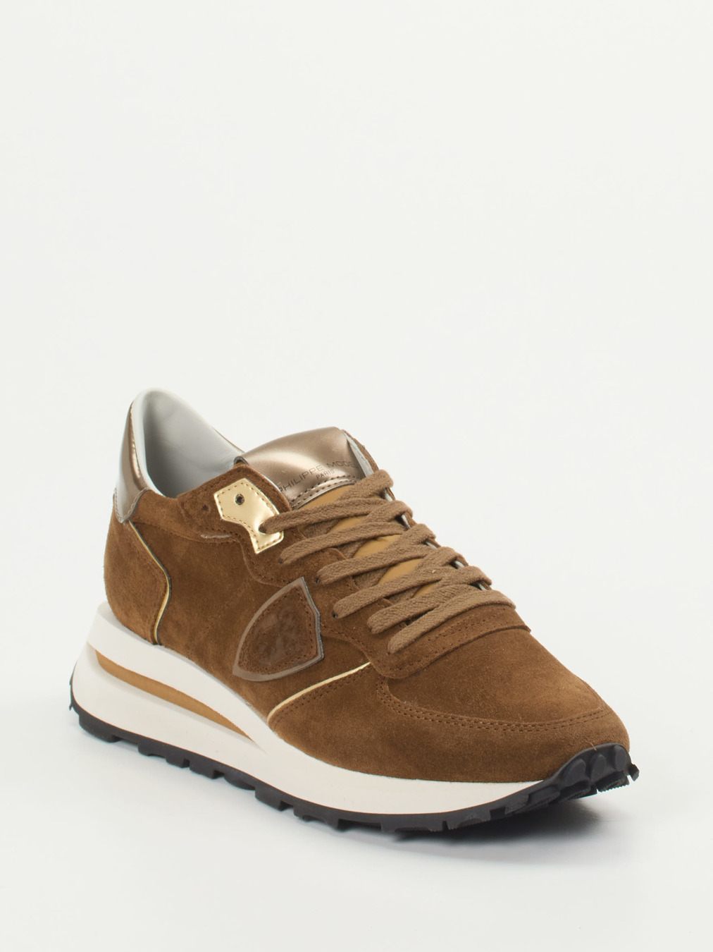 Philippe Model – Retro-Sneaker aus Veloursleder braun