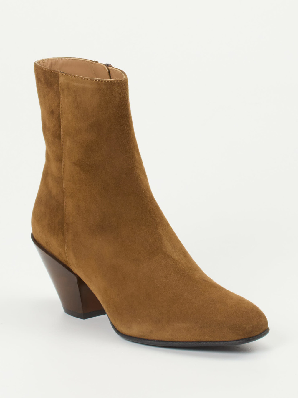 Konstantin Starke – Ankle Boots aus Veloursleder cognac