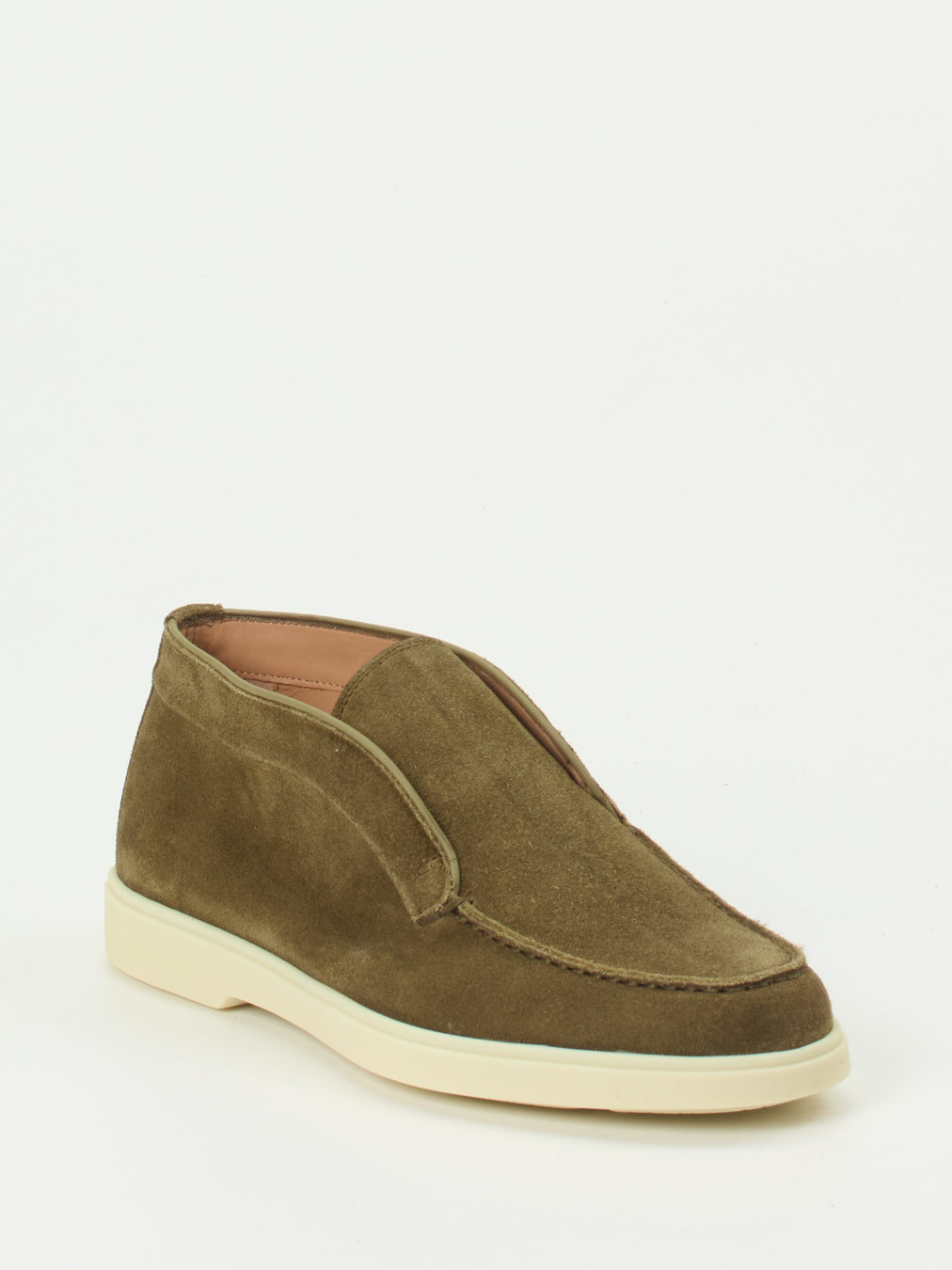 Santoni – Desert Boots aus Veloursleder olivbraun