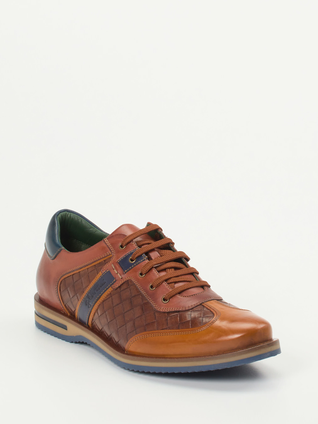 Galizio Torresi – Schnürschuh aus geprägtem Leder Braun