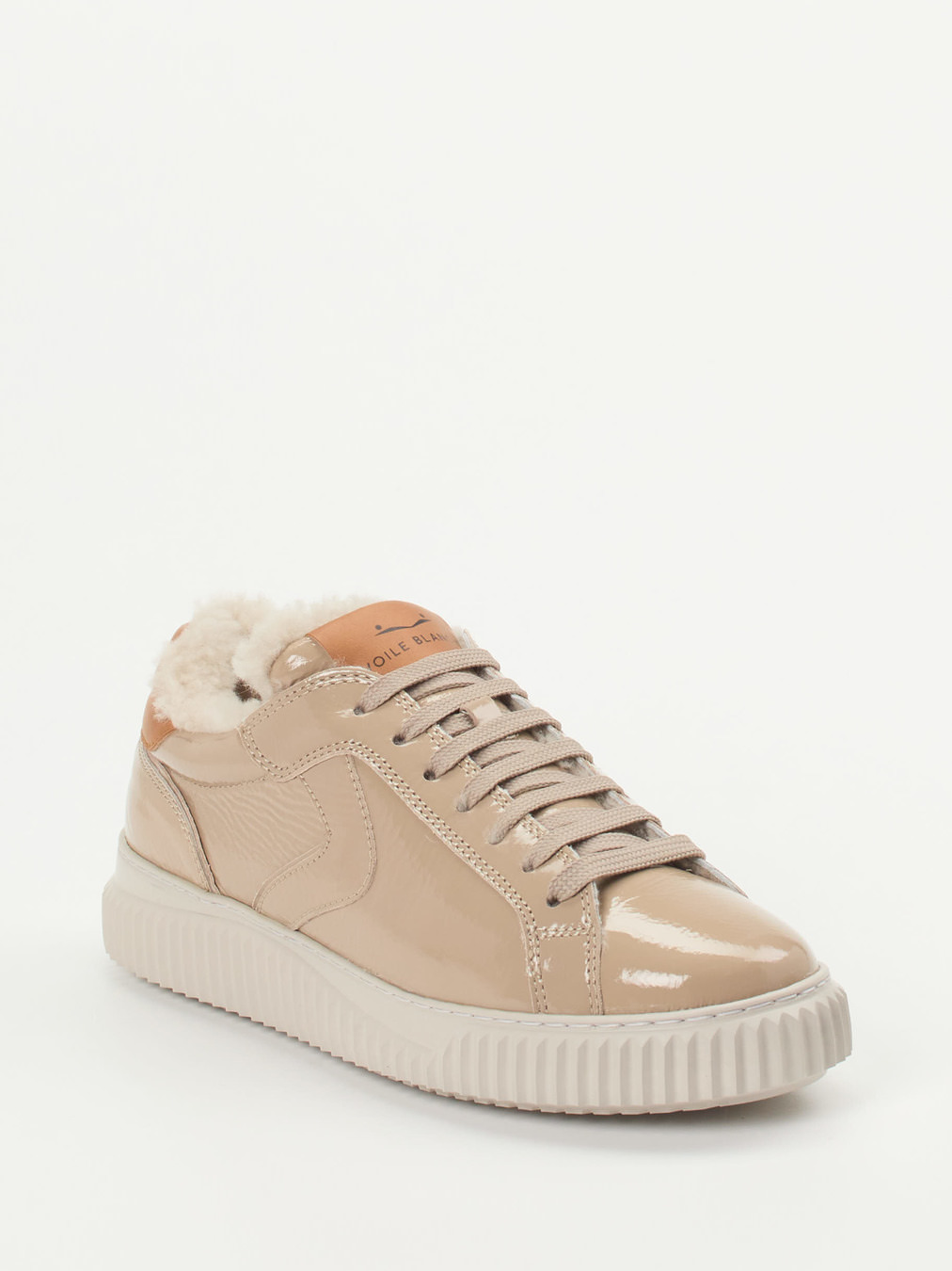 Voile Blanche – Sneaker aus Lackleder in Beige
