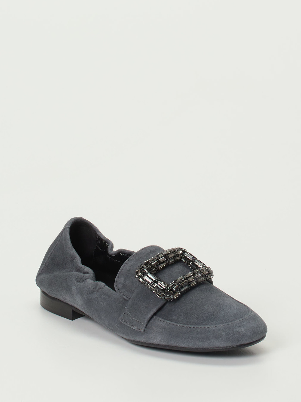 Andrea Puccini – Slipper aus Veloursleder anthrazitgrau