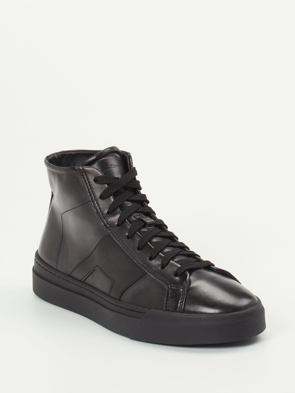 Santoni – High-Top Sneaker aus Kalbleder Schwarz