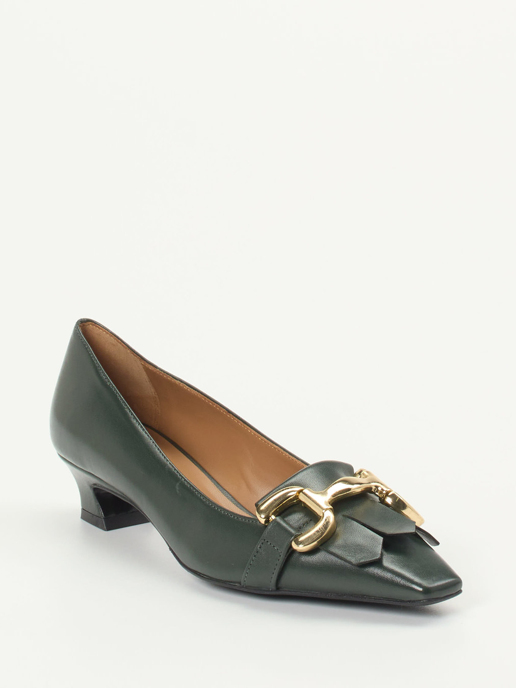 Andrea Puccini – Pumps aus Lammleder in Tannengrün