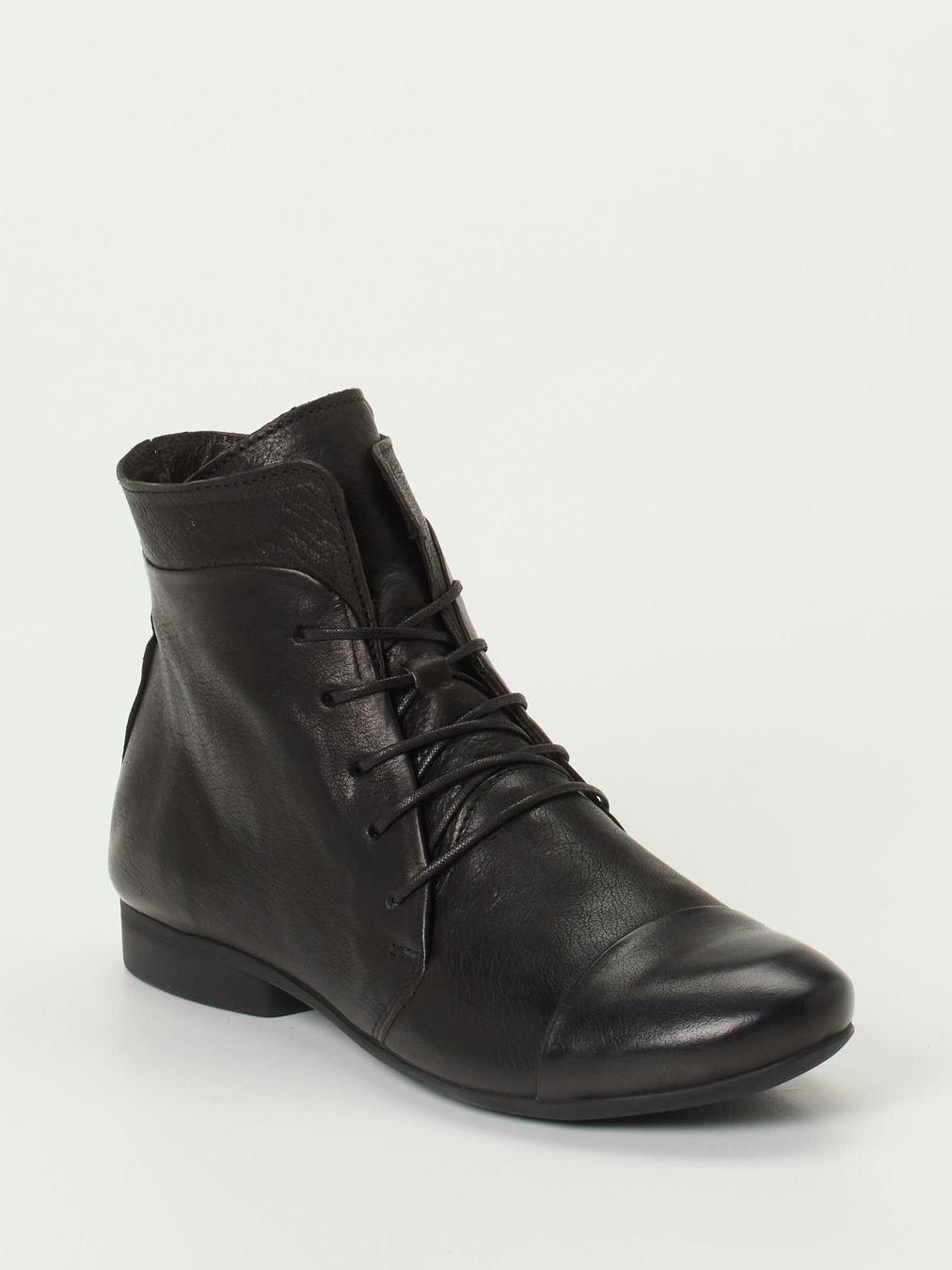Think – Schnürstiefelette aus Kalbleder Schwarz