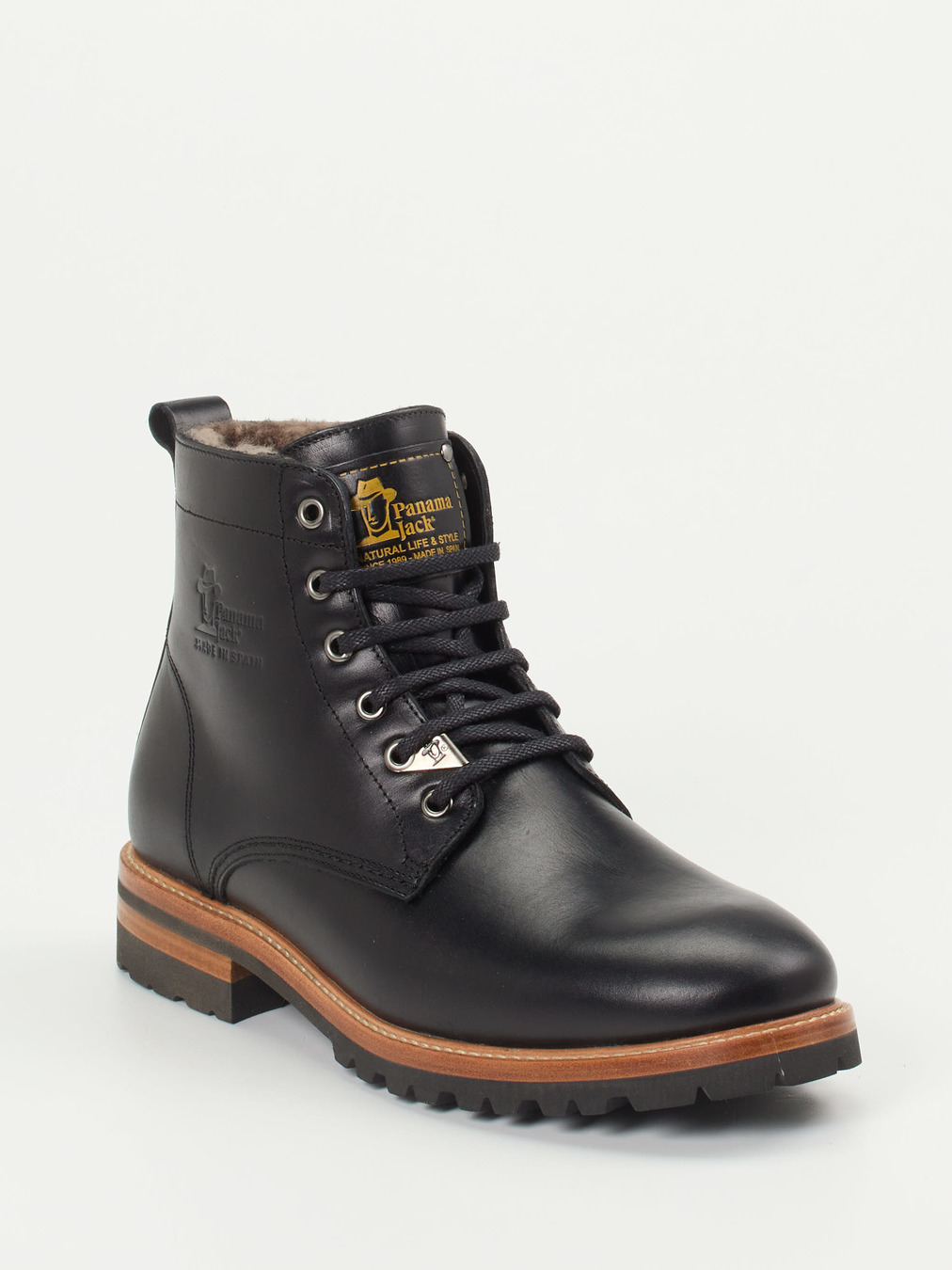 Panama Jack – Schnürboots aus Fettleder schwarz