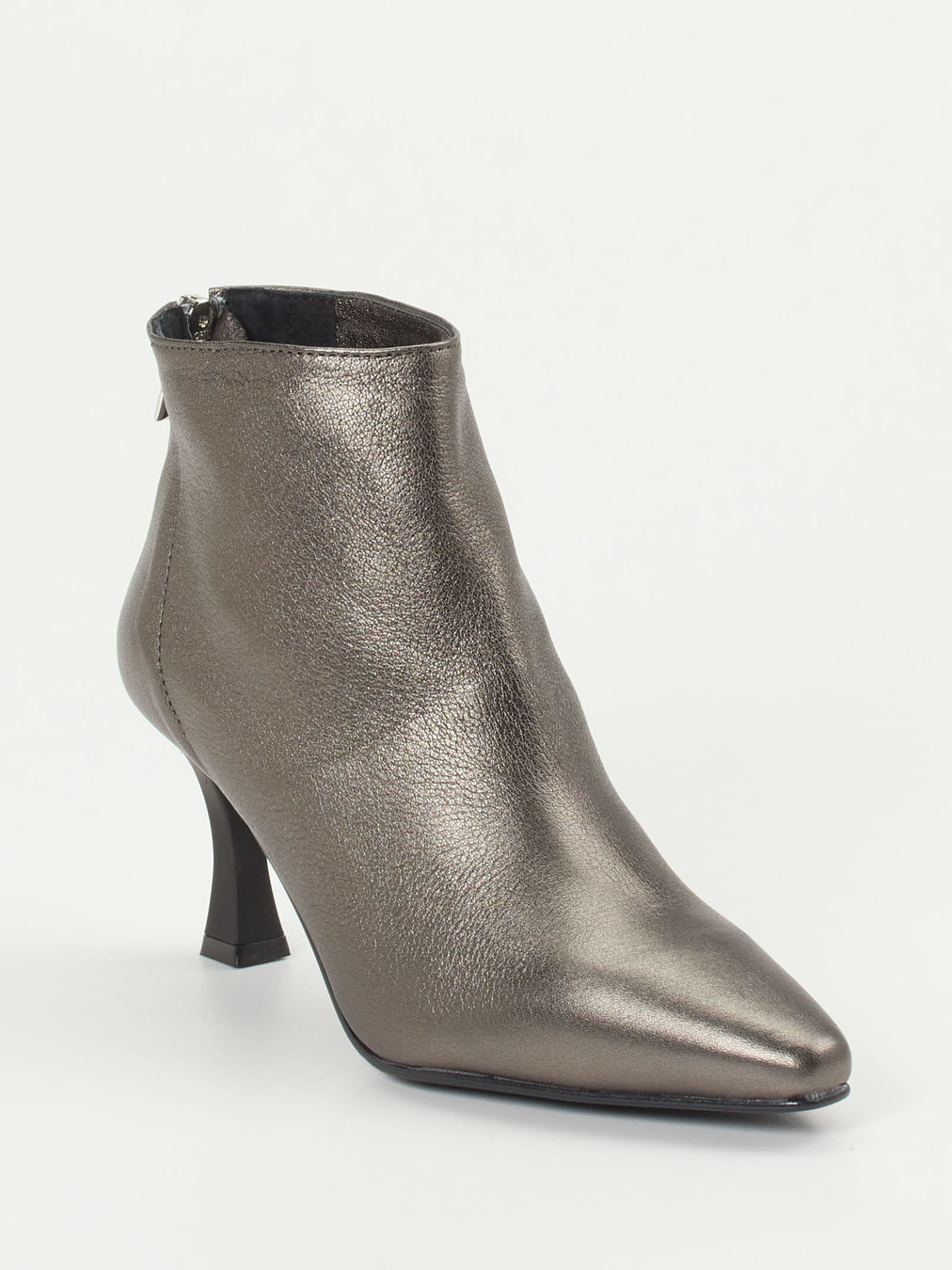 Konstantin Starke – Stiefelette aus Metallicleder grau