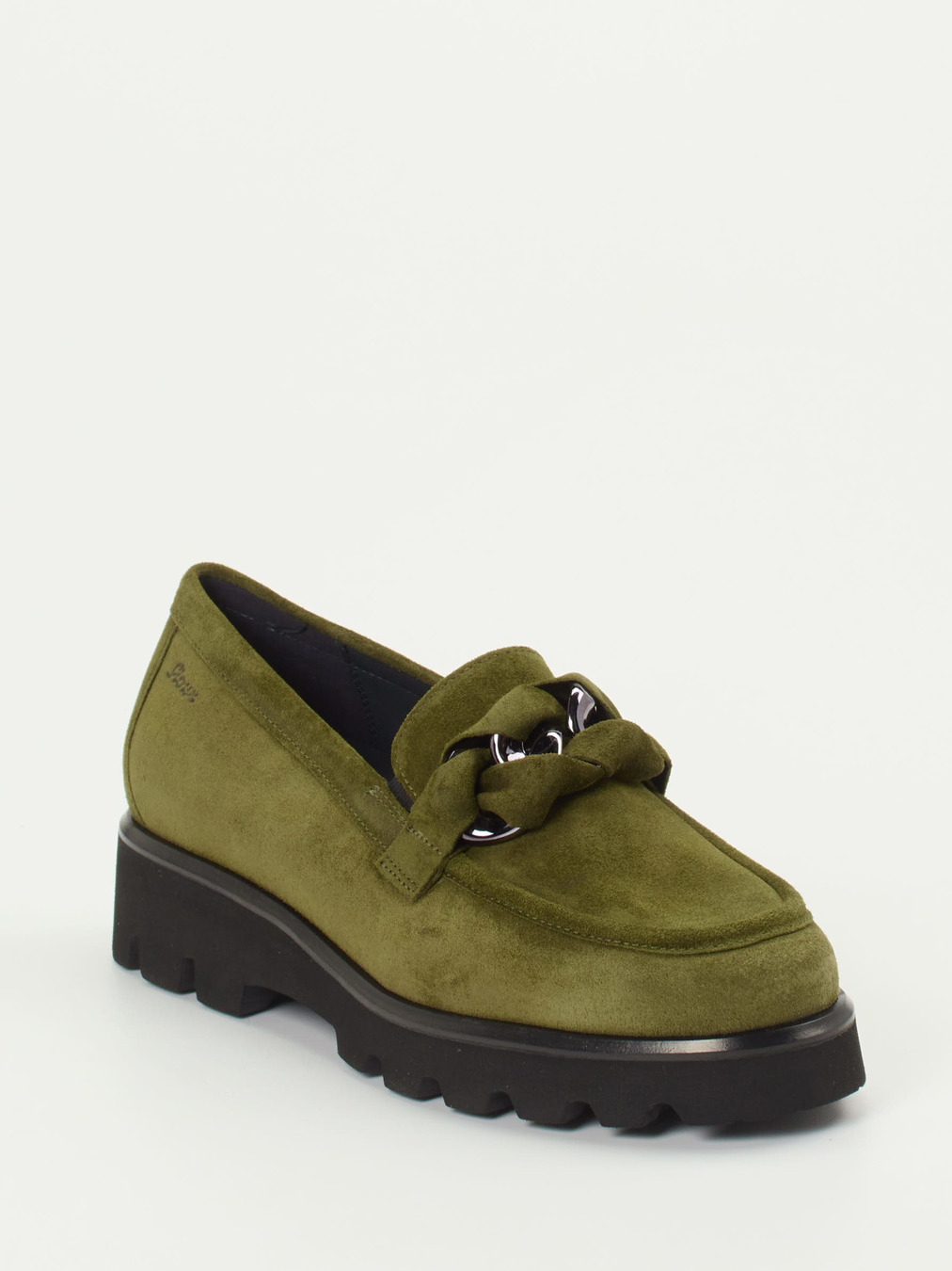 Sioux – Chunky-Loafer aus Veloursleder Olivgrün