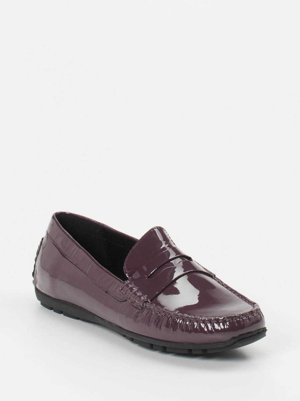 Sioux – Mokassin-Loafer aus Lackleder Aubergine