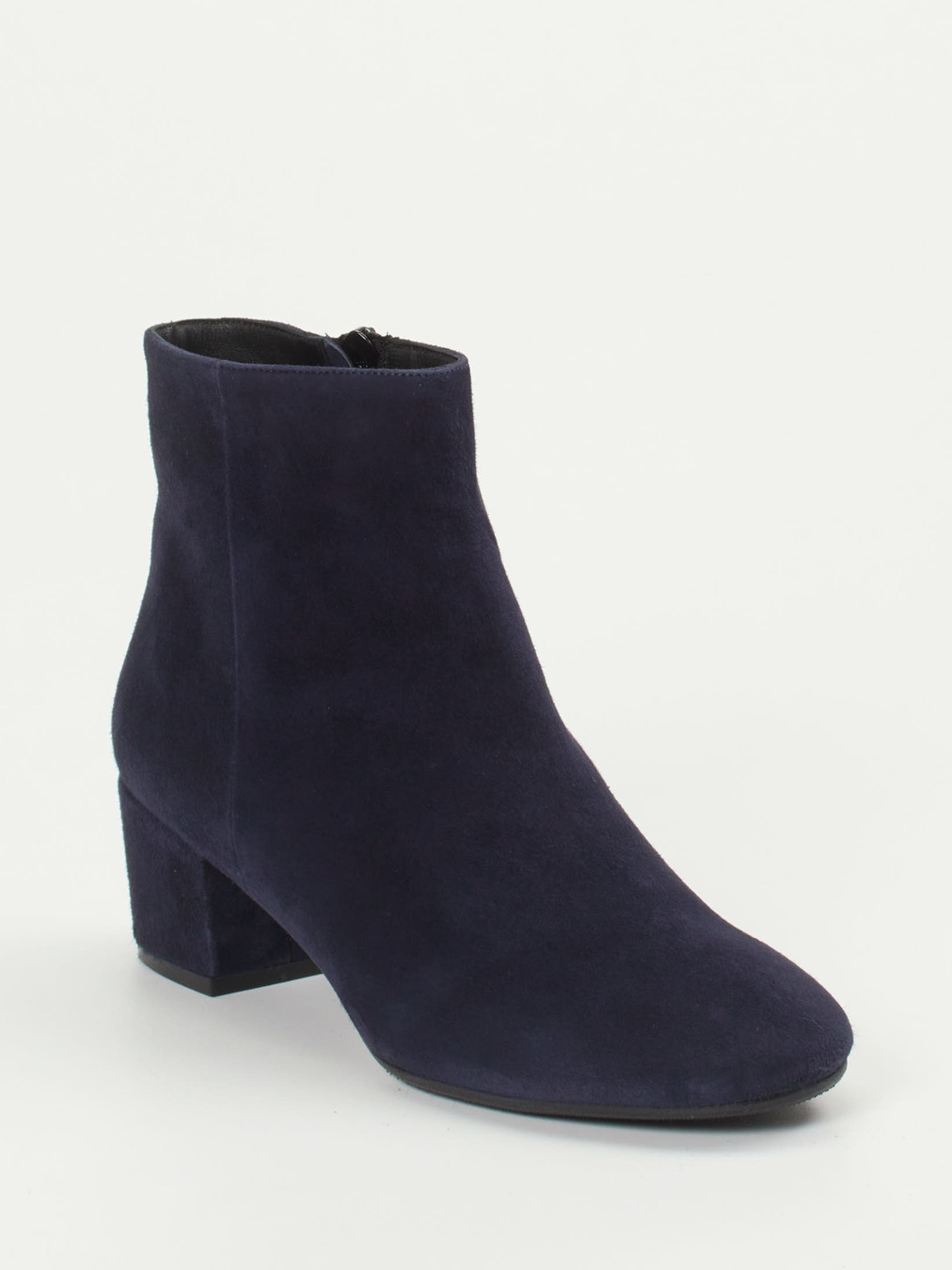 Konstantin Starke – Ankle Boots aus Veloursleder Dunkelblau