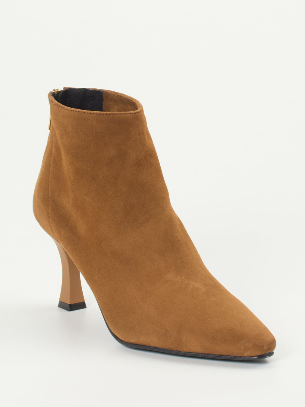 Konstantin Starke – Ankle Boots aus Veloursleder Cognac