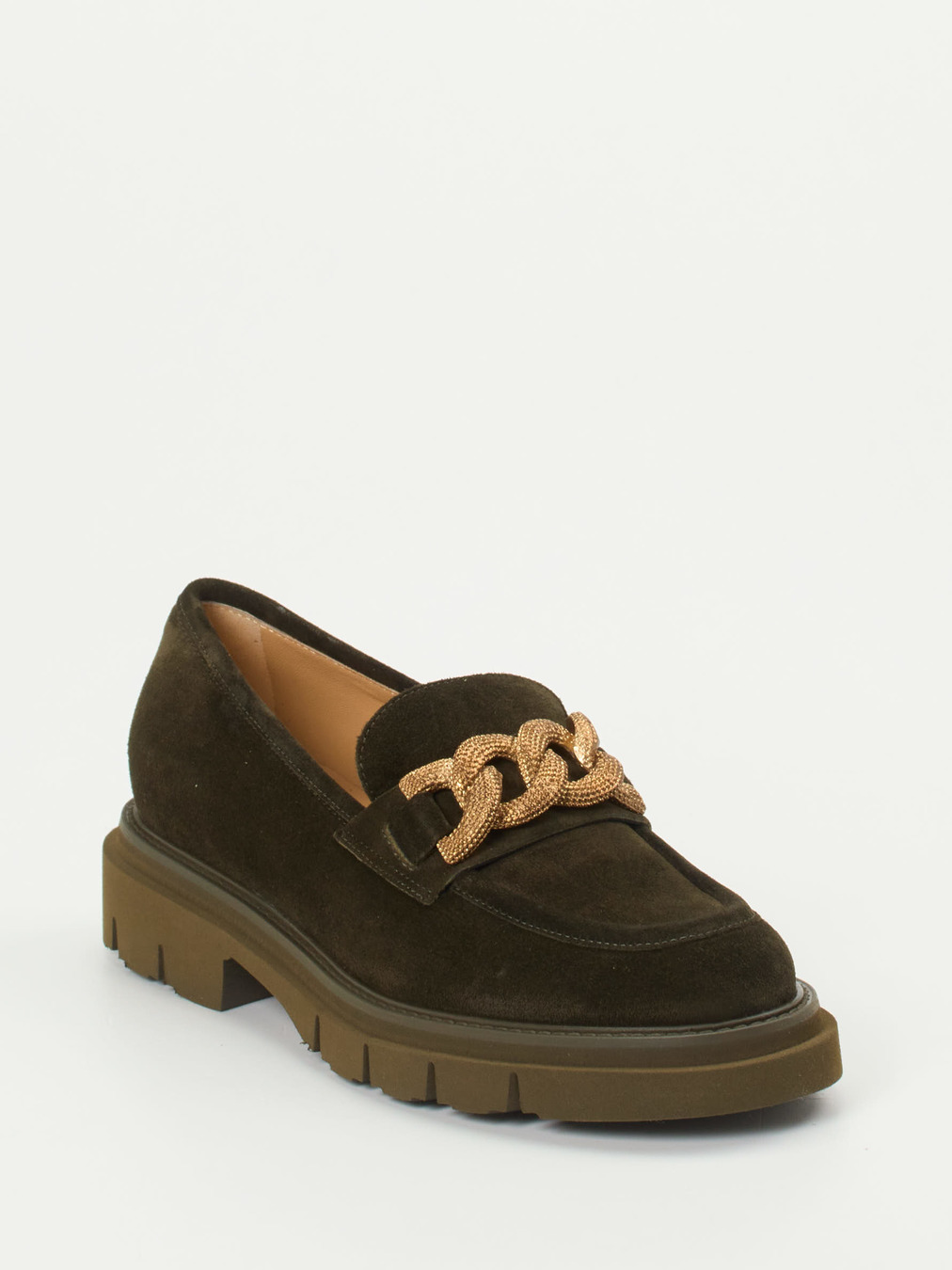 Mannori – Chunky Slipper aus Veloursleder Grün