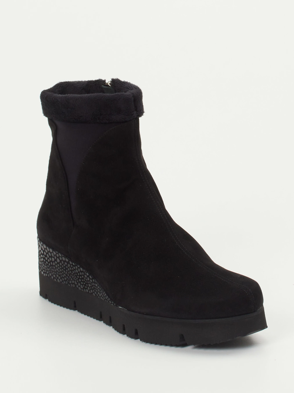 Thierry Rabotin – Keilstiefeletten aus Veloursleder Schwarz